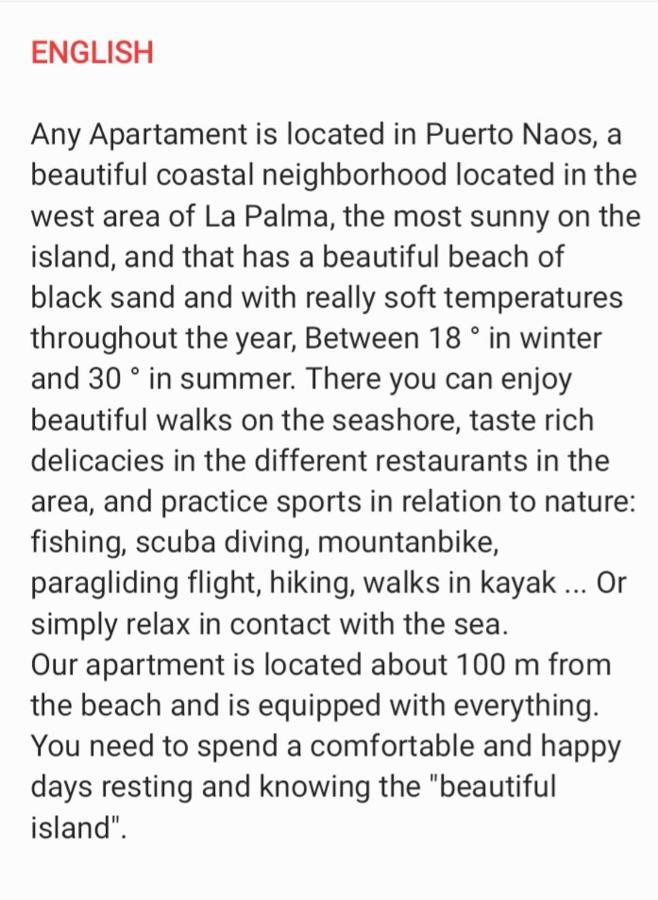 Apartamento Any Пуэрто-Наос Экстерьер фото